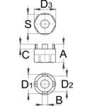 Cap pentru inlucuire pinioane Suntour 23mm, 6,8mm, 5,4mm, 23,9mm, 19,9mm, 24mm, 42g