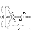 Scula de presat rulment 1"mm, 1.1/8"mm, 410mm, 340mm, 2730g