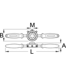 Scula de filetat furca 1" x 24 tpimm, 370mm, 31mm, 84mm, 1100g