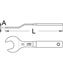 Cheie de roata simpla indoita 36mm, 270mm, 4mm, 275g