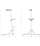 Stand cu suport din țeava și falca cu piulița reglabila 870mm, 665mm, 1680mm, 8800g