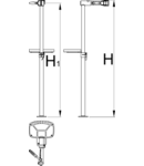 Stand cu o falca cu piulița reglabila și fara farfurie plata 1700mm, 6800g