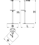 Stand cu farfurie plata și falca cu piulița reglabila 726mm, 572mm, 1700mm, 36800g