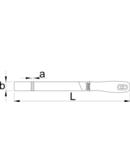 Pile dreptunghiulare cu maner, bastard 150, 270mm, 4 x 16mm, 104g