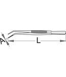 Penseta ascutita cu varfuri indoite 165mm, 2mm, 28g