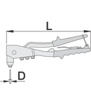 Cleste pentru nituri pop 270mm, 2.4 (3/32")mm, 3.2 (1/8")mm, 567g