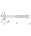 Ciocane cu capete rotunde, pentru lucrul in siguranta la inaltime 500g, 28mm, 330mm, mm