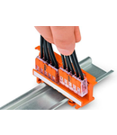 Suport sina omega pentru clemele  221 Series - 6 mm²; for DIN-35 rail mounting/screw mounting; orange