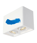 Corp iluminat TAVAN, PLASTRA BOX Plafon lumenul, cu Doua capete, QPAR51 ,, alb patrat Ipsos, max. 70 W,
