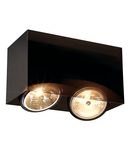 Corp iluminat TAVAN, ACRYLBOX Plafon lumina, cu Doua capete, QR-LP111, dreptunghiular Inclinatie, negru / translucida, max. 100W,