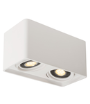 Corp iluminat TAVAN, PLASTRA lumenul Plafon, cu Doua capete, LED GU10 111mm, ipsos dreptunghiular Inclinatie, alb, L / B / H 35/18/19 cm,