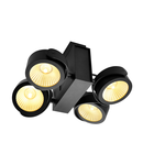 Corp iluminat TAVAN, Luminita TEC Kalu de perete, LED-negru INTERIOARa de suprafata pe perete Barele sI lumenul Plafon, quad, negru, 60 °, 3000K,