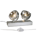 Lampa pla, Kalu 2 Etajul cu etaj Stativ Doua capete, QR-LP111, rotund, aluminiu periat, max. 100 W,