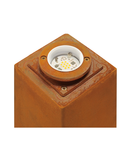 Lampa podea, RUSTY ® Lampadare 40, otel rugina stativ de podea in aer liber, cu LED-uri, 3000K, patrat, ruginite, L / W / H 12/12/40,