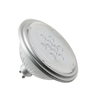 Sursa de iluminat, bec, lampa cu LED-uri QPAR111, GU10, 7W, 3000K 25 ° argint,