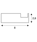 Profil led, perete profesional profil suport de montare GLENOS, alb mat, 20cm, incl. capace de capat,