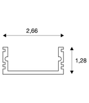 Profil led, GLENOS liniar montat pe suprafata profil 2713 alb mat, 1 m,