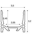 Profil led, GRAZIA 20 montat pe suprafata profil, LED, standard, de uluc, 1m, aluminiu,