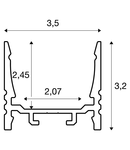 Profil led, GRAZIA 20 montat pe suprafata profil, LED standard, de uluc, 3m, negru,