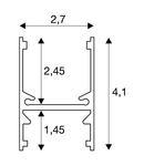 Profil led, H-PROFIL 2m alb,