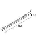 Profil led, GALEN 100 LED-Profiluri, gri deschis in aer liber de fatada, LED, 6500K, IP65, 1 m, gri-argintiu, 25W,