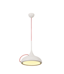 Lampa suspendata, lustra I-RING pandantiv, LED-uri, 3000K, rotund, cablu alb, rosu textile, 14W,