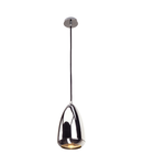 Lampa suspendata, lustra OVO pandantiv, QPAR111, crom, cablu textil negru, max. 75W,