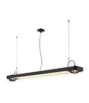 Lampa suspendata, lustra AIXLIGHT R2 OFFICE pandantiv, cu doua capete, QPAR111, dreptunghiular, negru, L / W / H 153/18/5 cm, max. 258W,