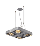 Lampa suspendata, lustra AIXLIGHT R2 SQUARE pandantiv, cu patru capete, QR111, patrat, gri-argintiu, max. 200W,