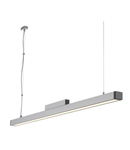 Lampa suspendata, lustra Q-LINE pandantiv, un singur intitulat, T16, aluminiu natural / antracit, lampa de economisire a energiei, max. 35W, inclusiv. balast electronic,