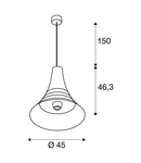 Lampa suspendata, lustra BATO 45 pandantiv E27, alama