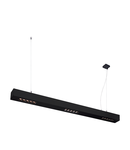 Lampa suspendata, lustra Q-LINE ® pandantiv, LED-negru pandantiv lumina de interior, 1m, BAP, negru, 3000K,