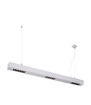 Lampa suspendata, lustra Q-LINE ® pandantiv, cu LED-uri de culoare gri deschis pandantiv interior, 1m, BAP, argint, 4000K,