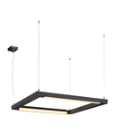 Lampa suspendata, lustra OPEN GRILL pandantiv, negru dublu pandantiv rasucire, patrat, negru,