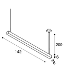 Lampa suspendata, lustra Q-LINE ® pandantiv, pandantiv alb, 1500mm, alb,