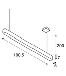 Lampa suspendata, lustra GLENOS pandantiv, pandantiv profesional negru, LED-uri, 3000K, negru, 1 m, 43W,