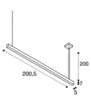 Lampa suspendata, lustra GLENOS pandantiv, pandantiv profesionale alb, LED-uri, 3000K, alb, 2 m, 85W,