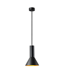 Lampa suspendata, lustra PHELIA 20 pandantiv E27, aur pandantiv interior, negru / aur,