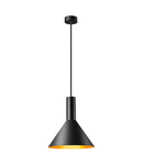 Lampa suspendata, lustra PHELIA 20 pandantiv E27, aur pandantiv interior, negru / aur,