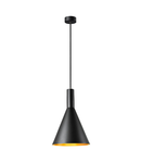 Lampa suspendata, lustra PHELIA 20 pandantiv E27, aur pandantiv interior, negru / aur,