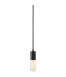 Lampa suspendata, lustra FITU Pendant E27, black pendant, LED E27, round, black, 2.5m cable with open cable end, 60W,