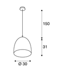 Lampa suspendata, lustra PARA CONE 30 Pendant E27, aluminium