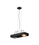 Lampa suspendata, lustra AIXLIGHT® Pendant GU10, black pendant, double-headed, QR111, black, L/W/H 48/18/5 cm, 2x75W max.,