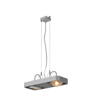 Lampa suspendata, lustra AIXLIGHT® Pendant GU10, grey pendant, double-headed, QR111, silver-grey, L/W/H 48/18/5 cm, 2x75W max.,