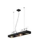 Lampa suspendata, lustra AIXLIGHT® Pendant GU10, black pendant, four-headed, QR111, rectangular, black, L/W/H 77/18/5 cm, 2x75W max.,