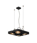 Lampa suspendata, lustra AIXLIGHT® Pendant GU10, black pendant, four-headed, QR111, square, black, L/W/H 40/36/5 cm, 2x75W max.,