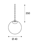 Lampa suspendata, lustra ROTOBALL 40 Pendant E27, grey outdoor pendant, TC-(D,H,T,Q)SE, ball, white/silver-grey, Ø 40 cm, max. 24W,