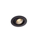 Spot incastrat, PIREQ 68 rotund INTEGRAT, negru mat, 6.5W, 38 °, 3000K,