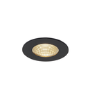 Spot incastrat, PIREQ IP incastrat lumina plafon, rotund, negru mat, 38 °, 3000K, inclusiv. conducator auto,