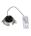 Spot incastrat, PIREQ 77 rotunde, downlight, aluminiu periat, 6W, 38 °, 3000K, inclusiv. conducator auto, clip de primavara,